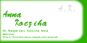anna kocziha business card